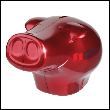 Frederick-Pig-Metallic-Moneybox-Red-Branded